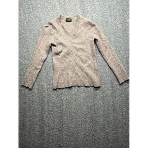 Charter Club Cashmere Sweater Womens Medium Brown V-Neck Long Sleeve Pullover